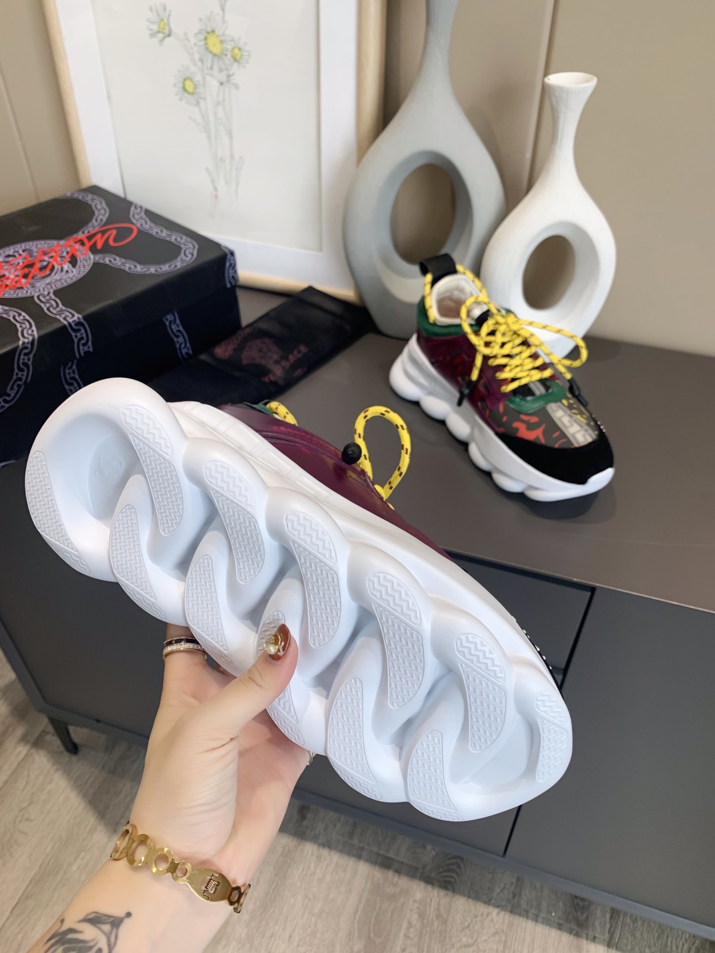 precio de fábrica... Generación 1 Versace VERSACE pareja zapatos extranjeros comprar versión de la p