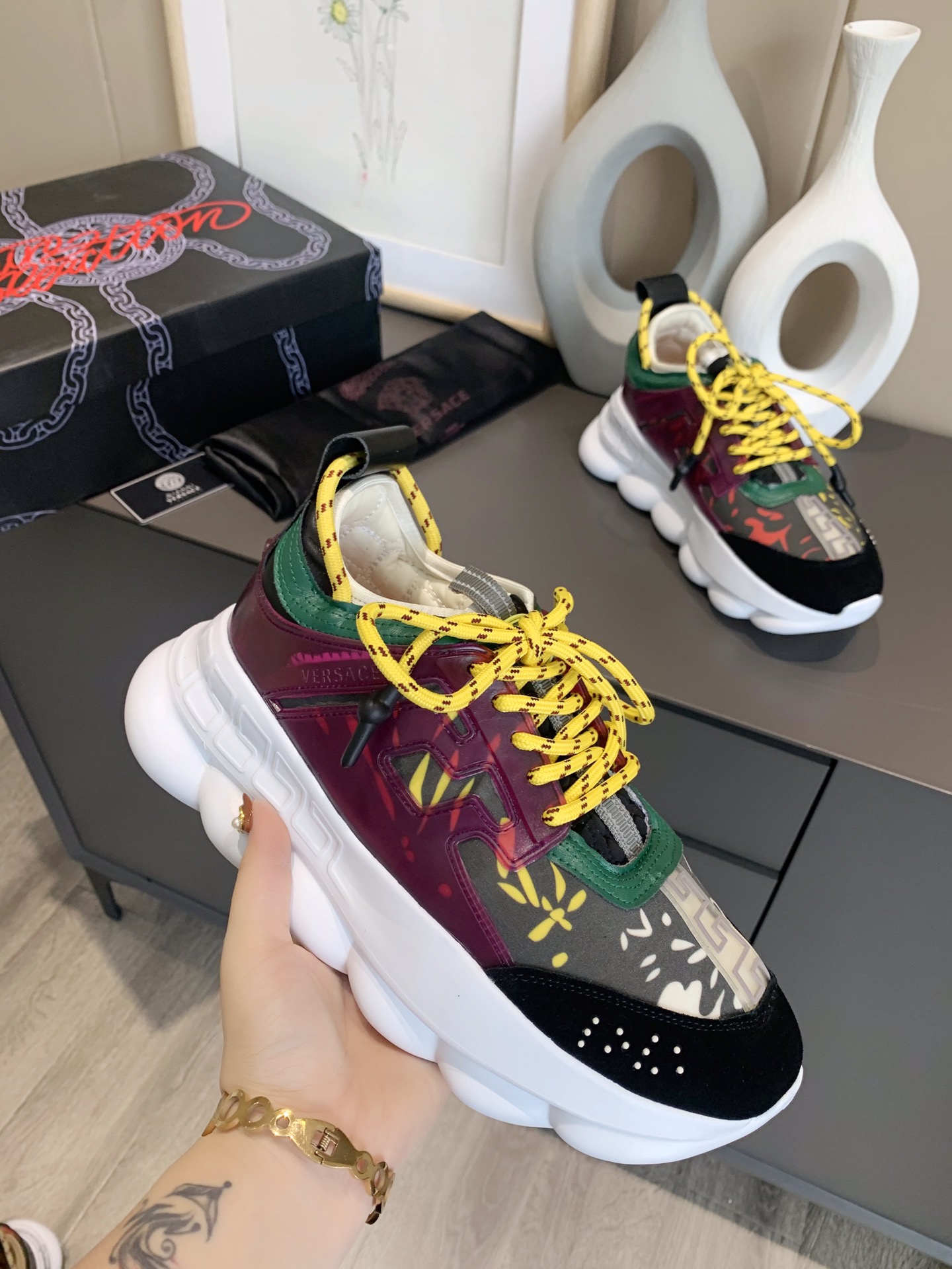 precio de fábrica... Generación 1 Versace VERSACE pareja zapatos extranjeros comprar versión de la p
