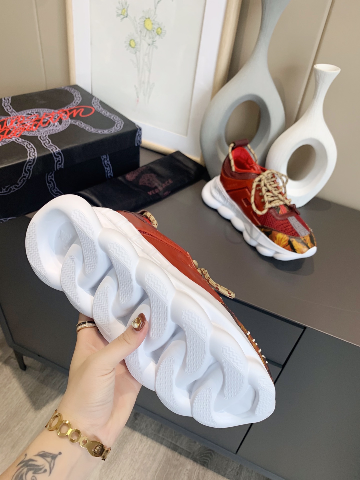 precio de fábrica... Generación 1 Versace VERSACE pareja zapatos extranjeros comprar versión de la p