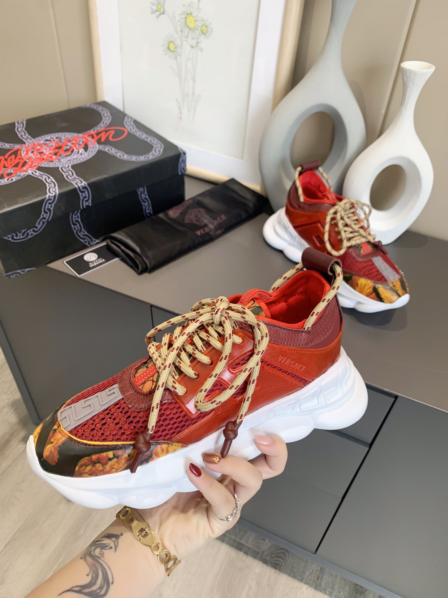 precio de fábrica... Generación 1 Versace VERSACE pareja zapatos extranjeros comprar versión de la p