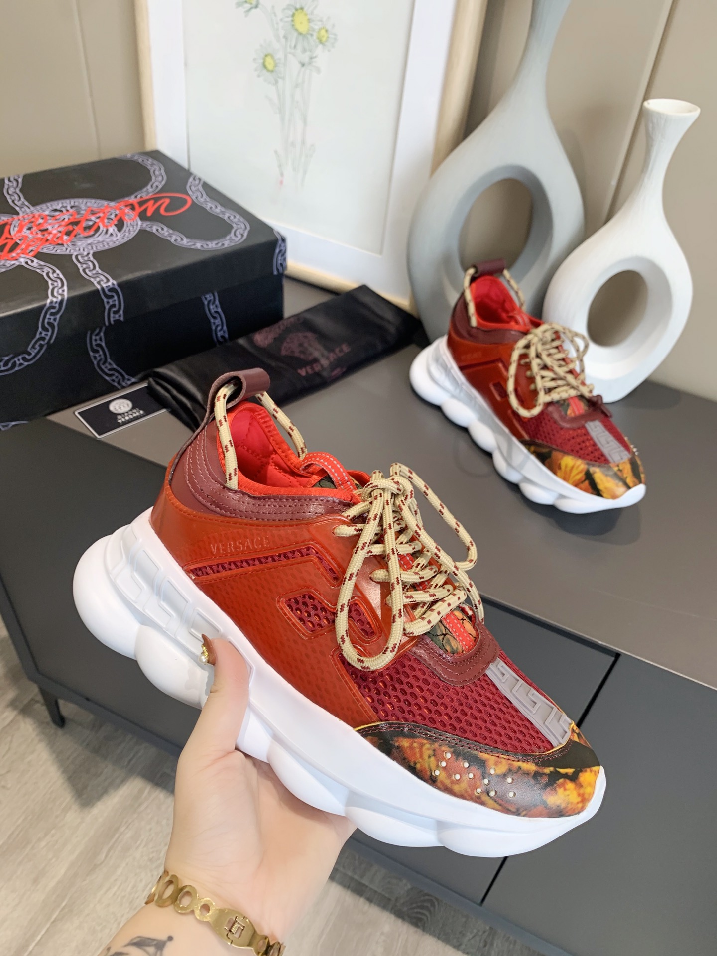 precio de fábrica... Generación 1 Versace VERSACE pareja zapatos extranjeros comprar versión de la p
