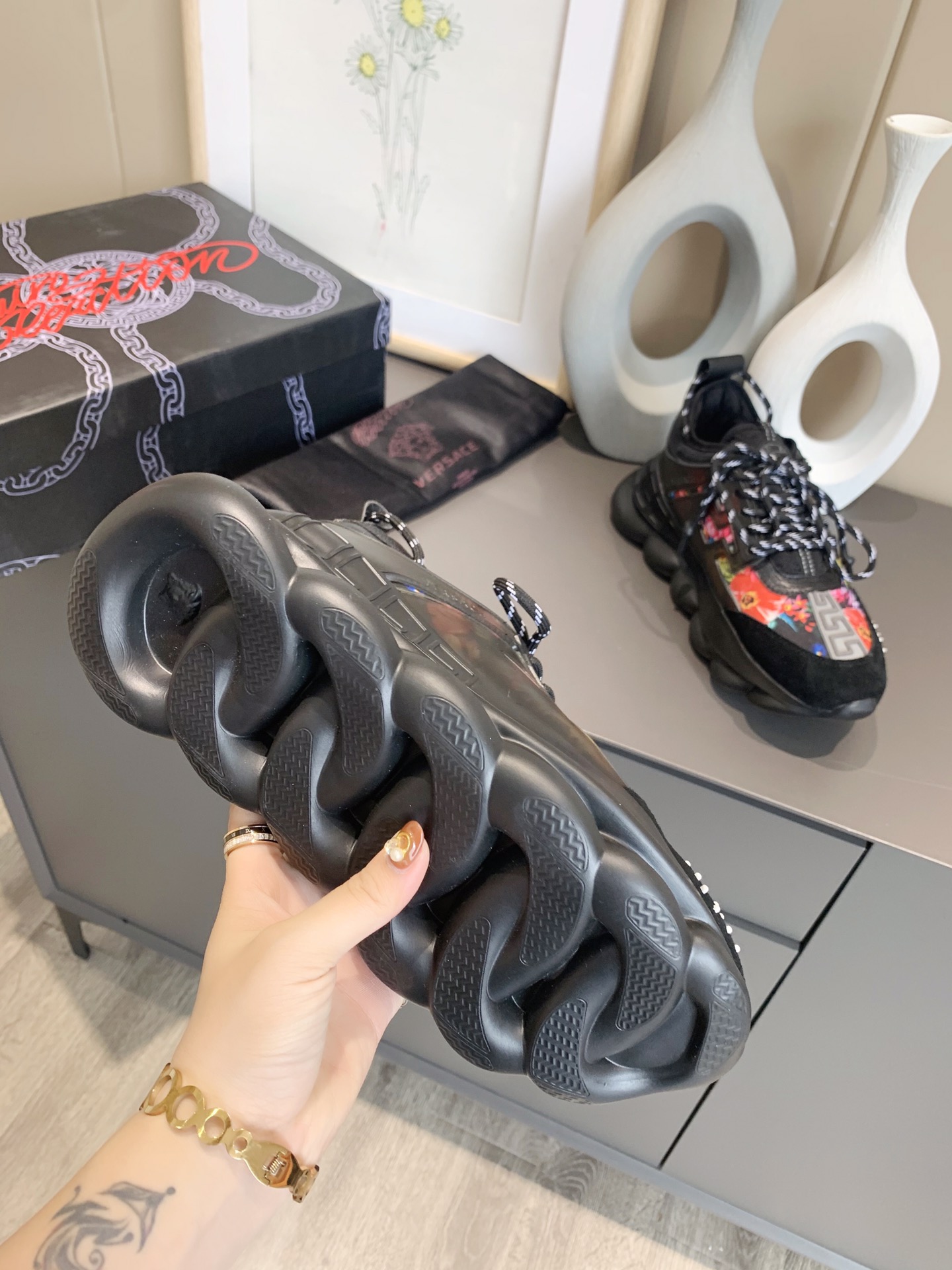 precio de fábrica... Generación 1 Versace VERSACE pareja zapatos extranjeros comprar versión de la p