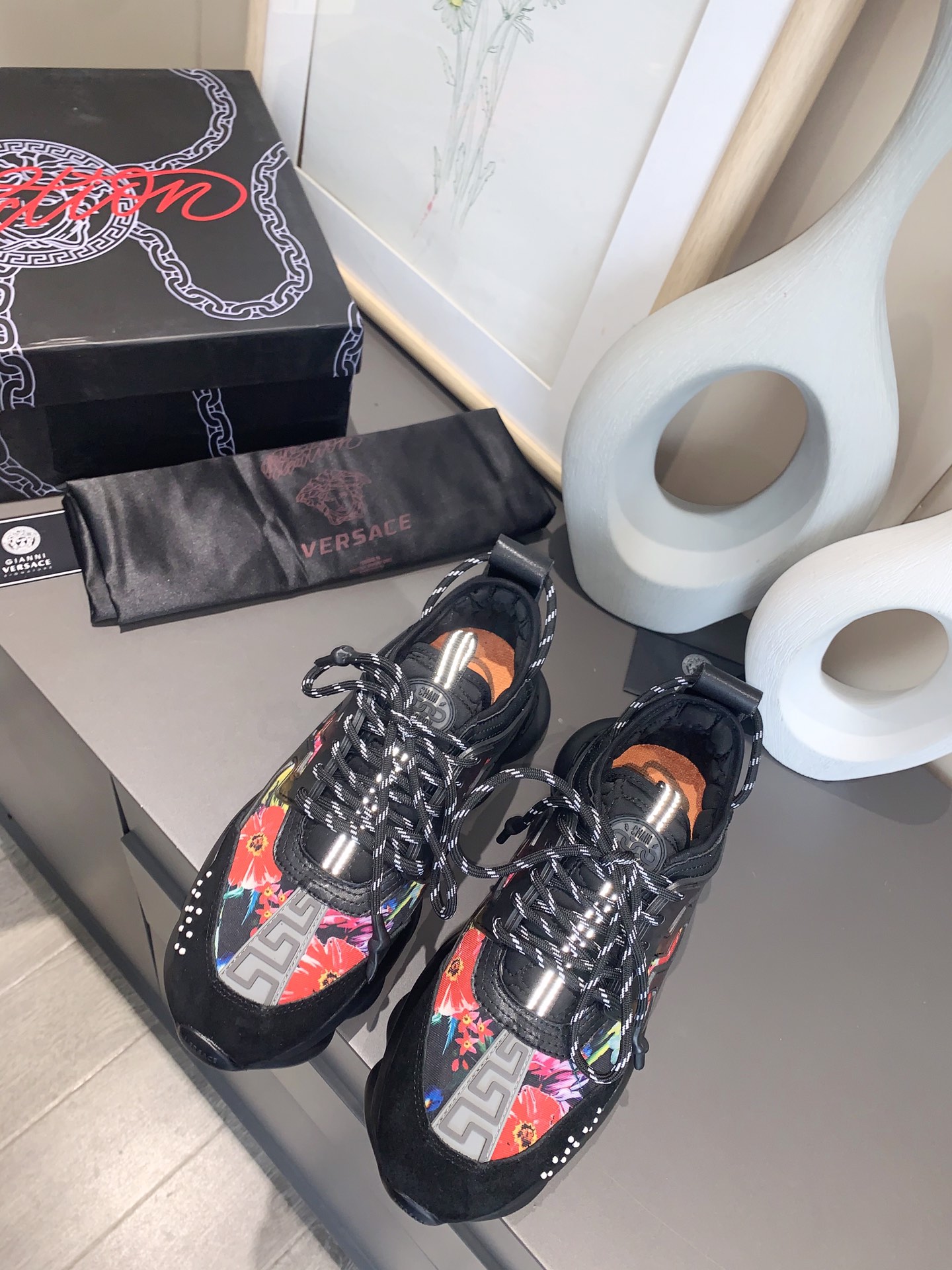 precio de fábrica... Generación 1 Versace VERSACE pareja zapatos extranjeros comprar versión de la p