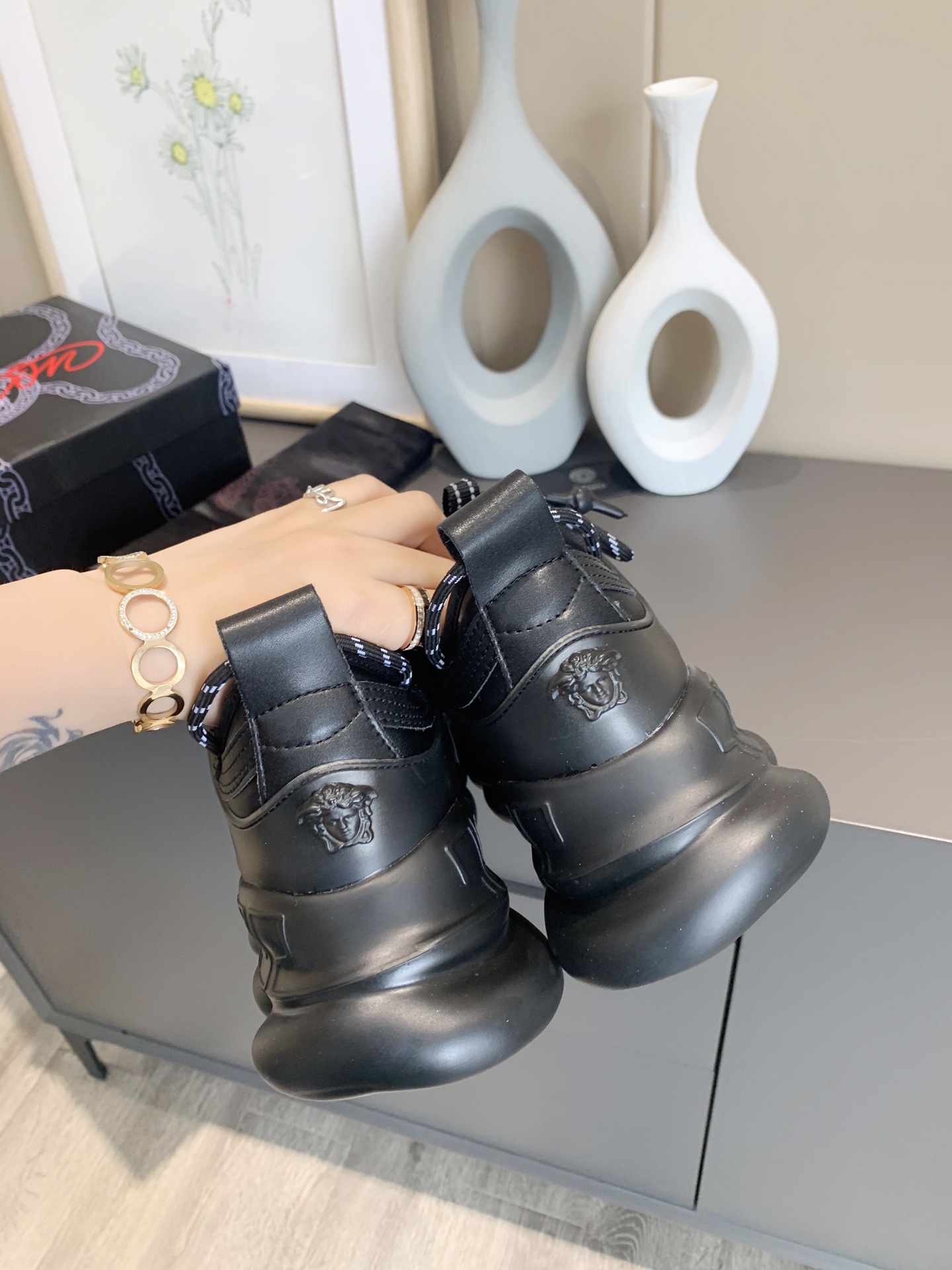 precio de fábrica... Generación 1 Versace VERSACE pareja zapatos extranjeros comprar versión de la p