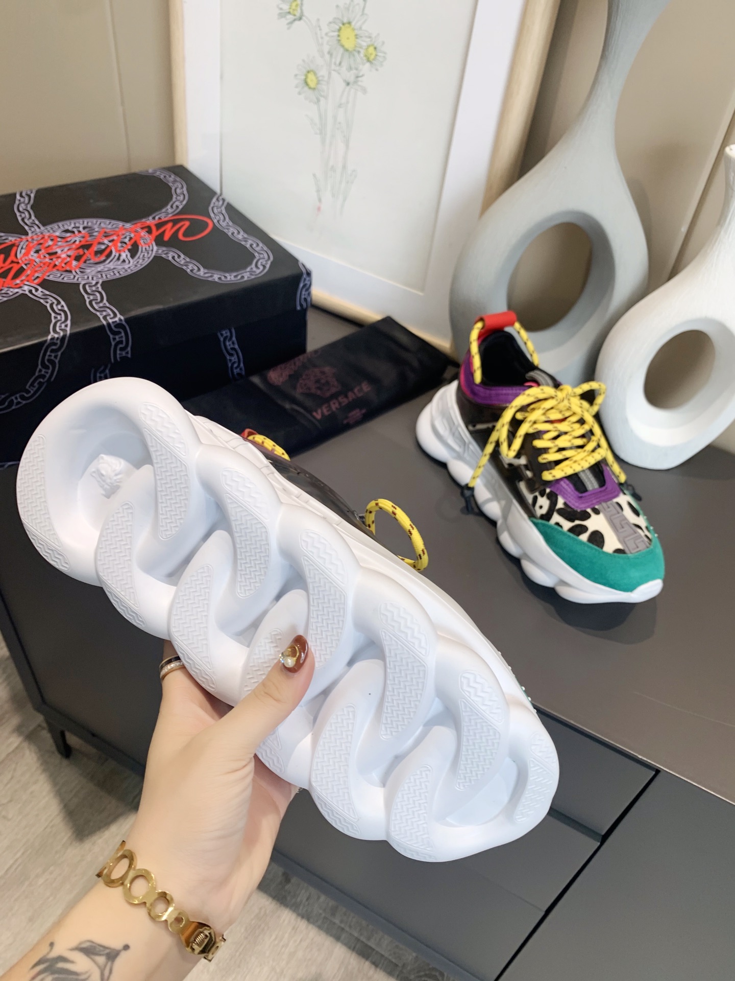 precio de fábrica... Generación 1 Versace VERSACE pareja zapatos extranjeros comprar versión de la p