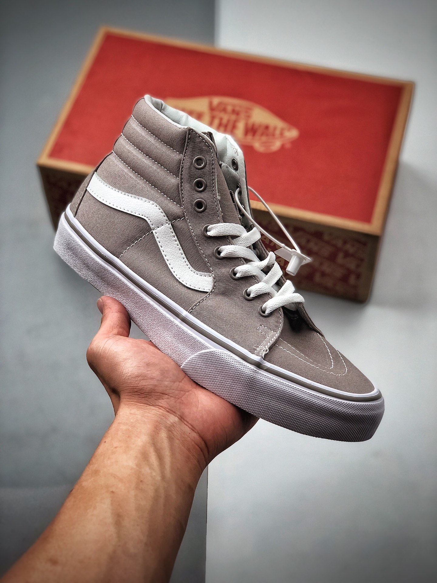 150  VANS范斯经典系列Canvas Sk8-Hi灰白色高帮帆布鞋休闲板鞋TS9L5O：型号：SX43