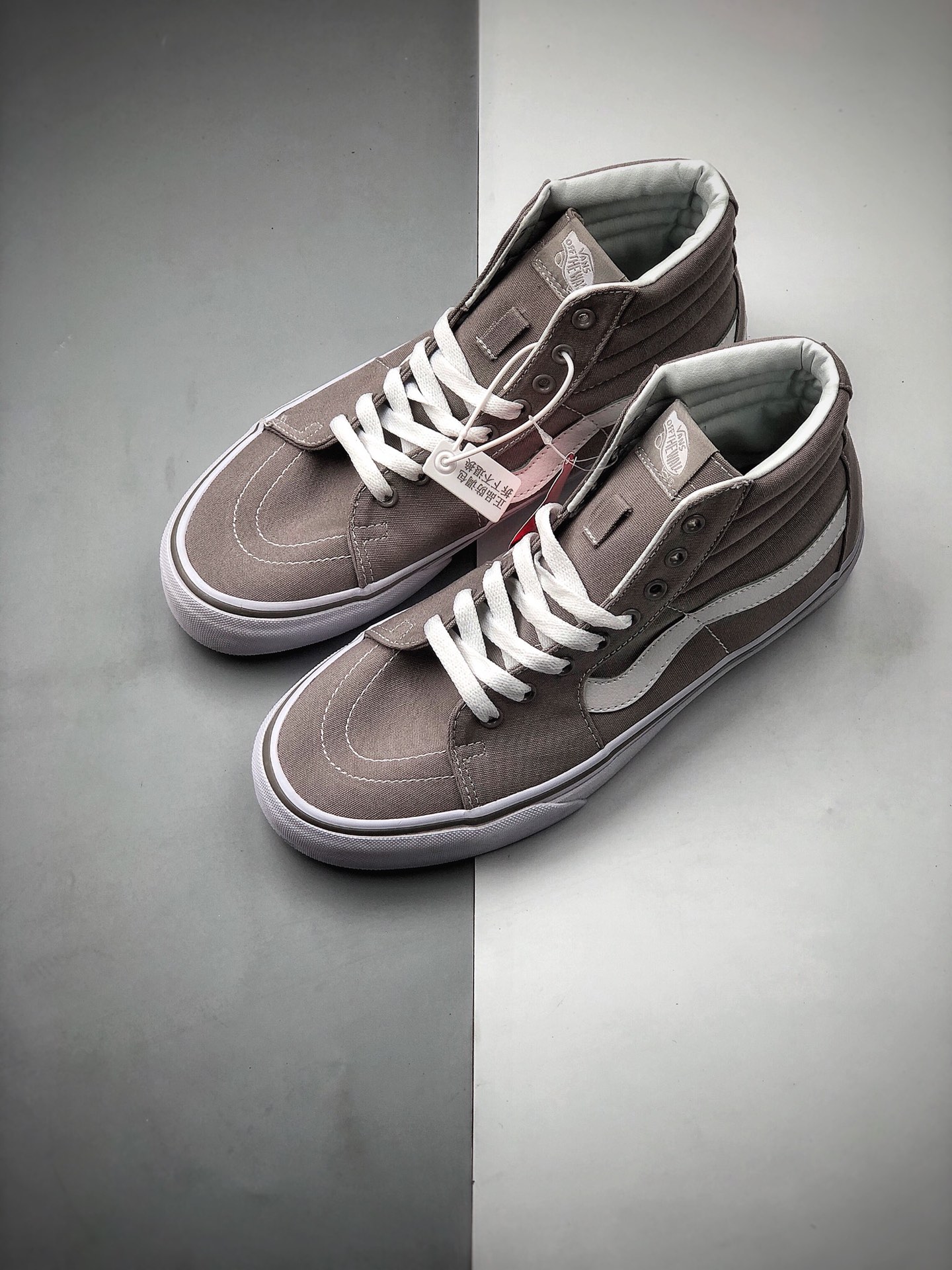 150  VANS范斯经典系列Canvas Sk8-Hi灰白色高帮帆布鞋休闲板鞋TS9L5O：型号：SX43