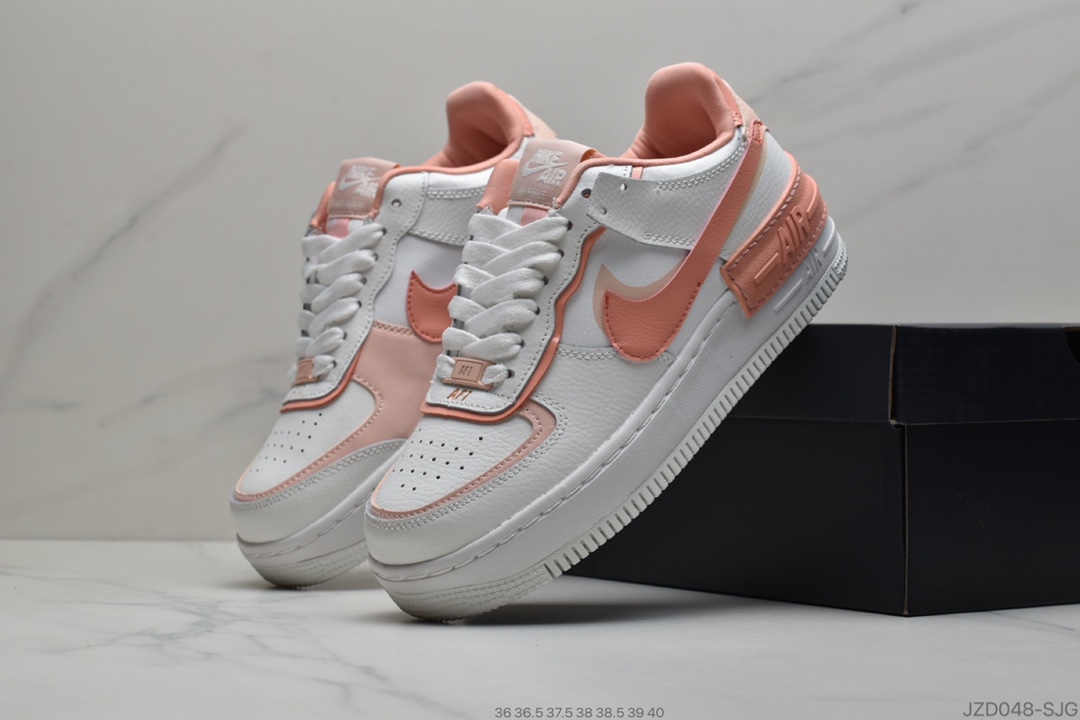 140 公司级耐克Air Force 1 Shadow 白橙黄轻量增高低帮百搭板鞋CI0919-107