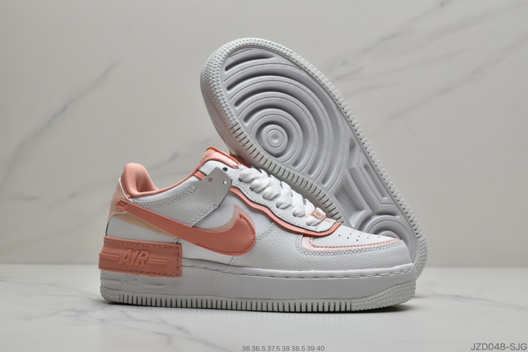 140 公司级耐克Air Force 1 Shadow 白橙黄轻量增高低帮百搭板鞋CI0919-107