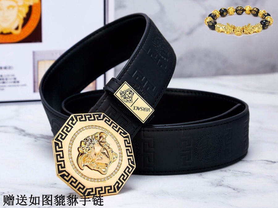 Versace Sale
 Belts Lychee Pattern Steel Buckle Cowhide Genuine Leather