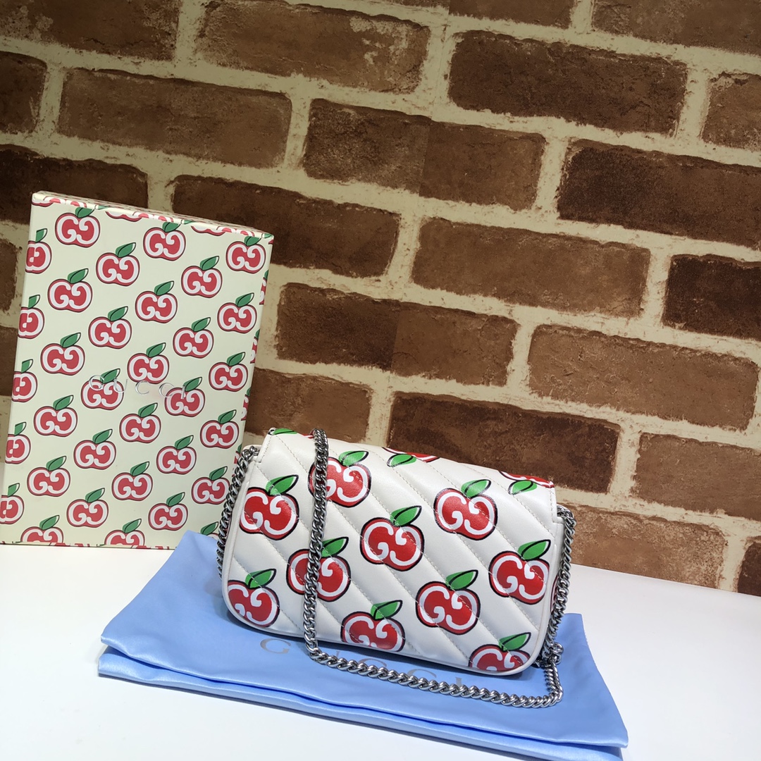 GUCCI古驰苹果图案GG Marmont系列超迷你手袋476433