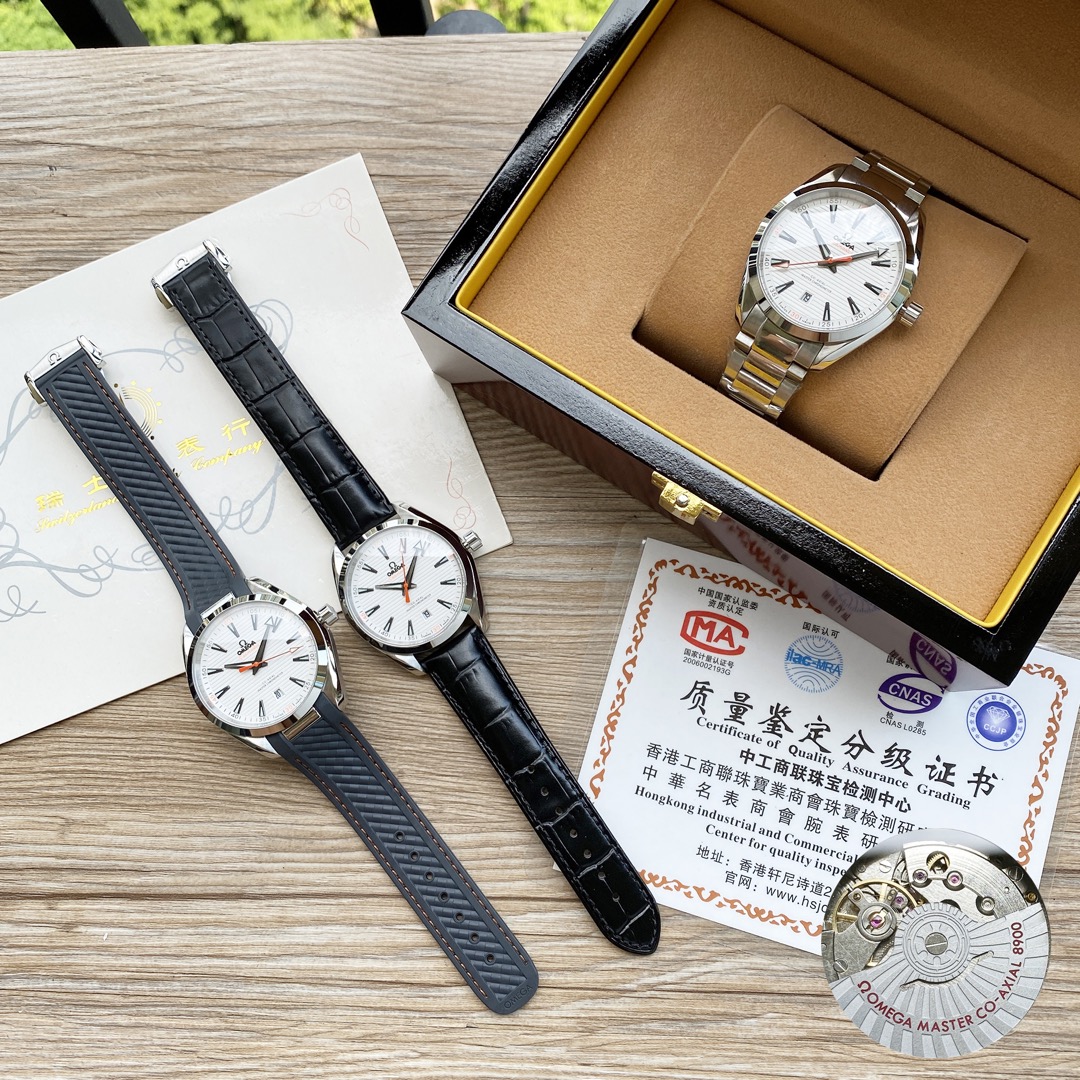 370 OMEGA-欧米茄 SEAMASTER海马系列 AQUA TEERA 150m腕表
直径41.5毫米41.5mm 潜水表。
316L精钢 原装壳套 (大厂壳套)原版字面立体时丁 原装表扣 搭载8900可透视全自动机械机芯。