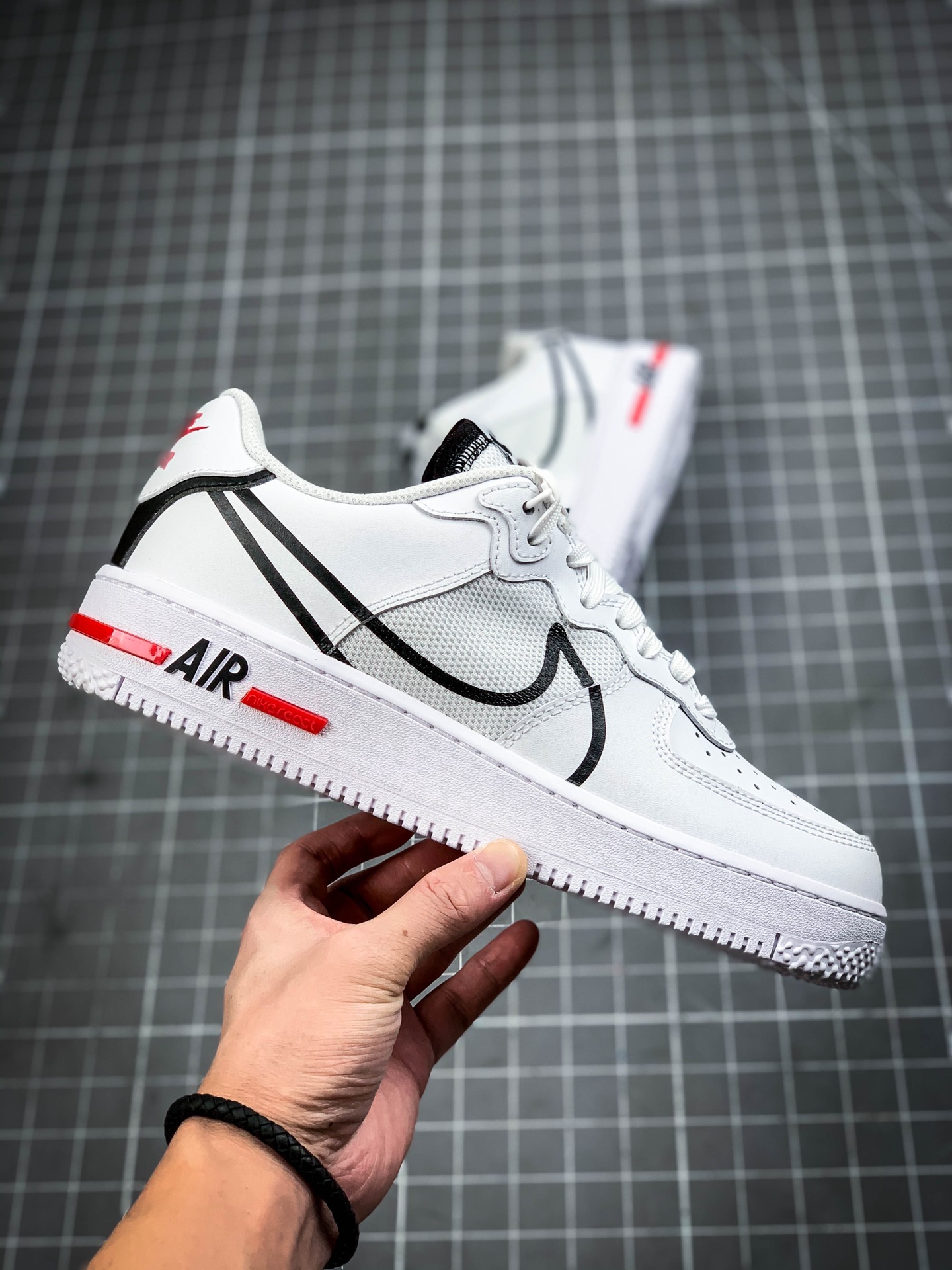 200  AIR FORCE 1 REACT WHITE D/MS/X白红经典色 CD4366-100