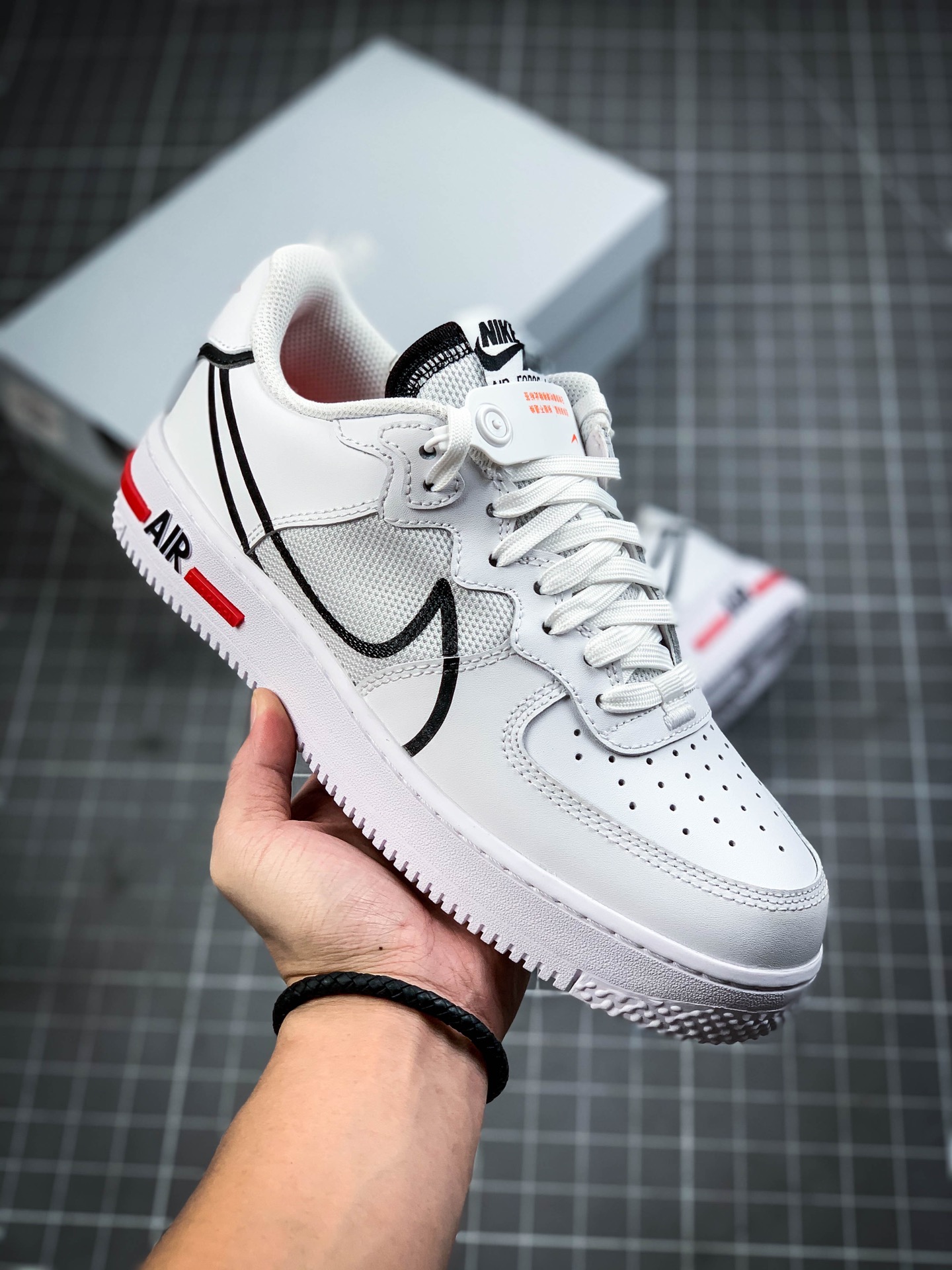 200  AIR FORCE 1 REACT WHITE D/MS/X白红经典色 CD4366-100