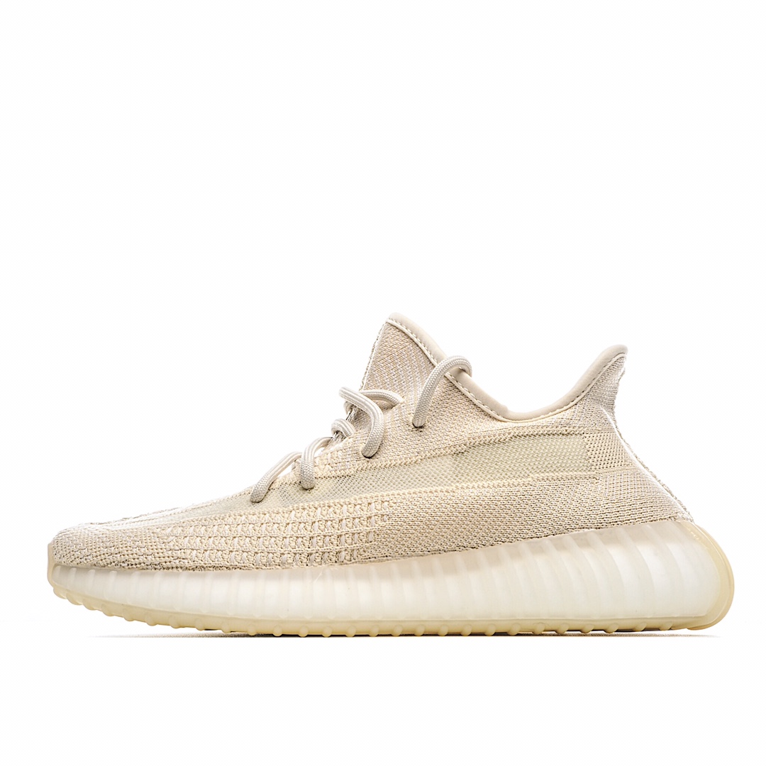 H0 超真爆版本Adidas 阿迪达斯 Yeezy Boost 350V2 椰子 亚麻限定 超弹力BOOST爆米花中底 脚感无可挑剔