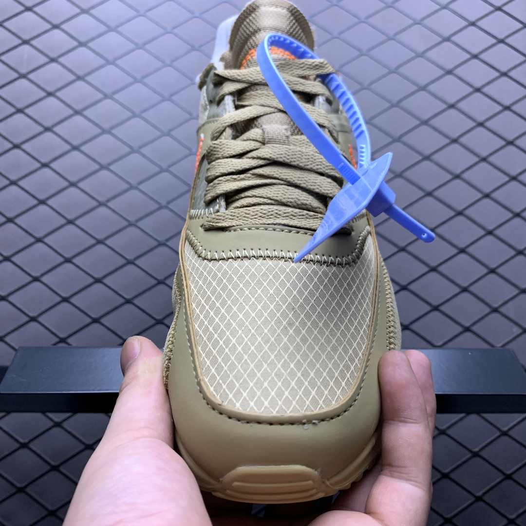 360 纯原版本 OFF-White x Nike Air Max 90 OW 联名限量经典气垫跑鞋 全新货出 AA7293-200