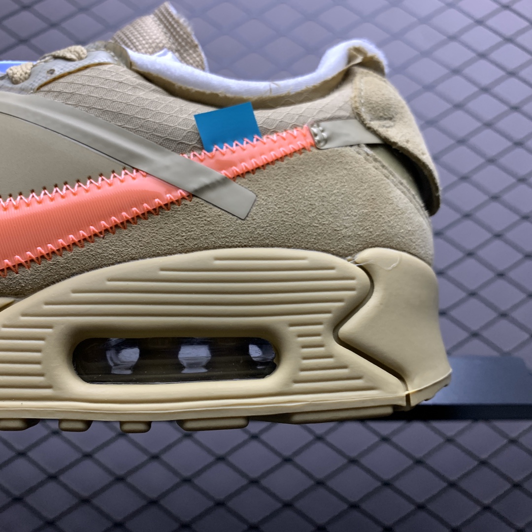 360 纯原版本 OFF-White x Nike Air Max 90 OW 联名限量经典气垫跑鞋 全新货出 AA7293-200