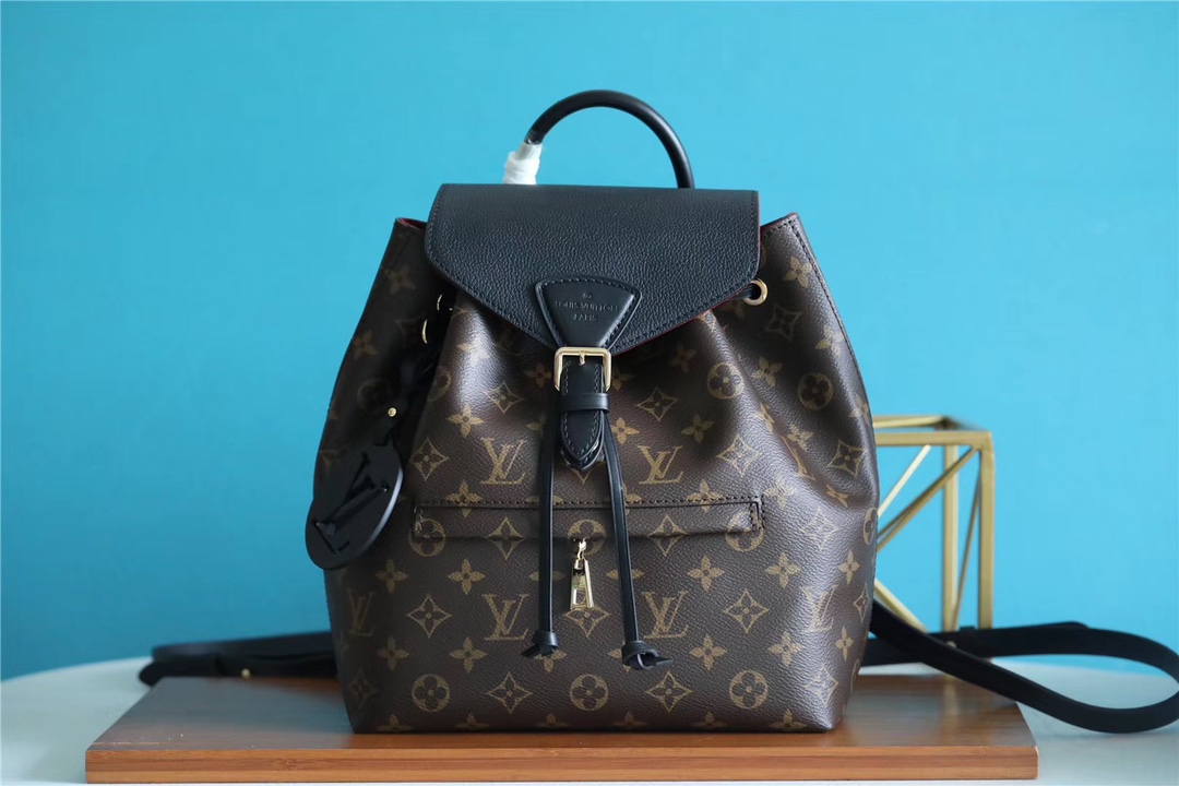 Louis Vuitton LV Montsouris Bags Backpack Shop Designer Replica
 Black Vintage Gold Empreinte​ Cowhide M45515