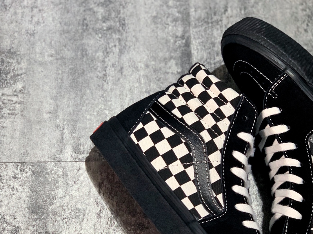 160 Vans SK8-Hi COMFYCUSH  棋盘格斑马纹鸳鸯拼接高帮 VN0A3WMB17Q