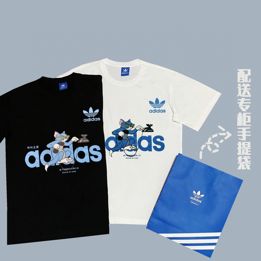 供货价:19.9💰『官网特别短袖』贸易出口款,200克精梳棉面料,夏季上身超舒适,原包装吊牌 稳定72小时内物流（可接一件来图定做,批发价格超低）有量选手可以来谈价格可低！！！ AD291
阿迪达斯三叶草新款猫和老鼠系列圆领短袖T恤