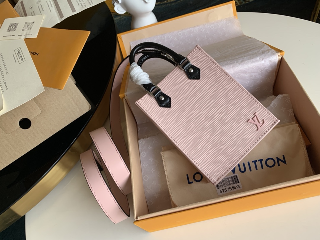 Louis Vuitton LV Sac Plat Bags Handbags Pink Epi M69575
