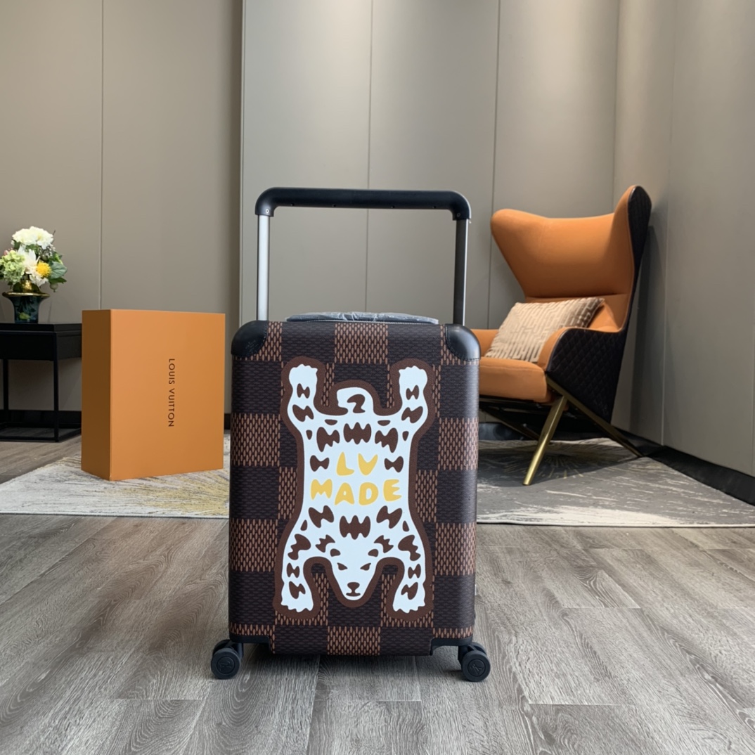 Louis Vuitton Bags Trolley Case Damier Ebene Canvas Cowhide