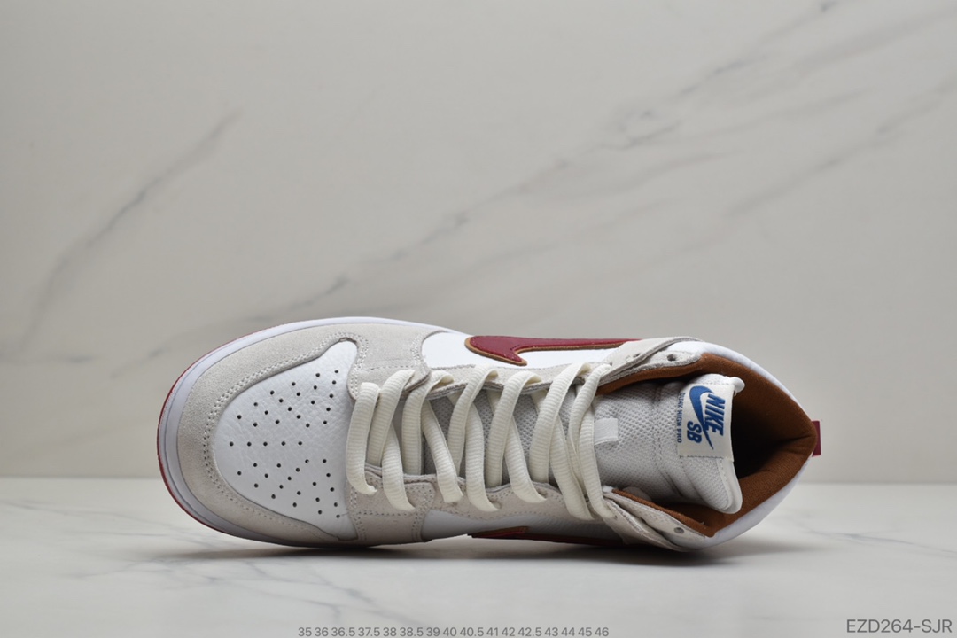 350 公司级SB板鞋 高帮骑士队白棕色 Nike SB Dunk High “Team Crimson”  骑士队CV9499-100