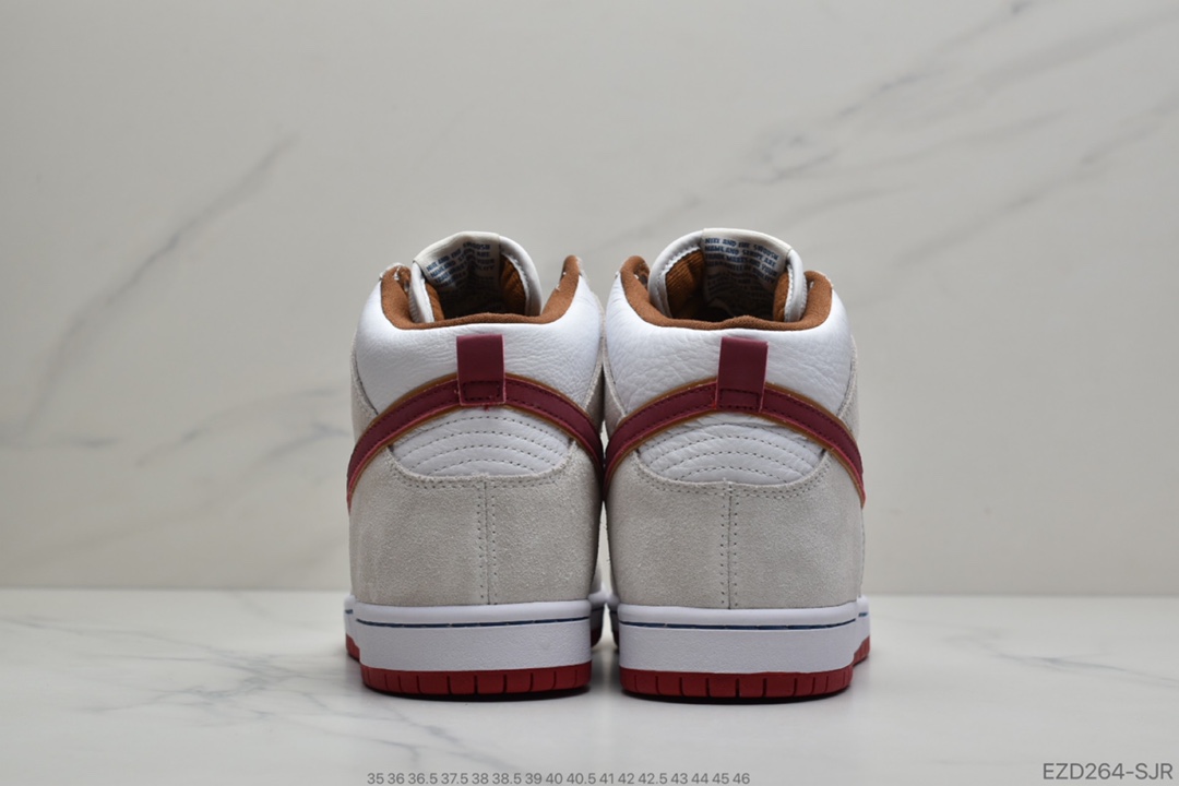 350 公司级SB板鞋 高帮骑士队白棕色 Nike SB Dunk High “Team Crimson”  骑士队CV9499-100