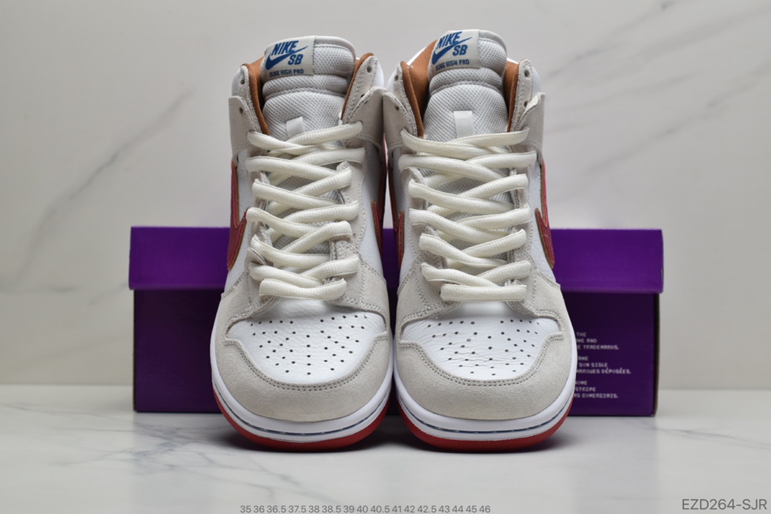 350 公司级SB板鞋 高帮骑士队白棕色 Nike SB Dunk High “Team Crimson”  骑士队CV9499-100