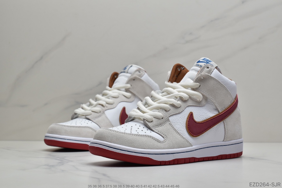 350 公司级SB板鞋 高帮骑士队白棕色 Nike SB Dunk High “Team Crimson”  骑士队CV9499-100