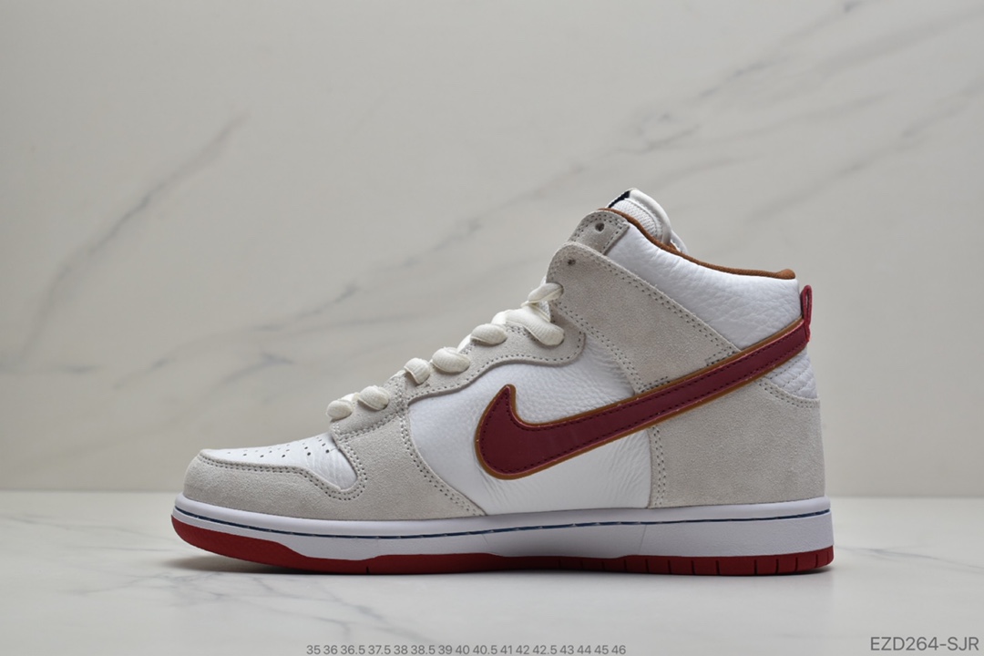 350 公司级SB板鞋 高帮骑士队白棕色 Nike SB Dunk High “Team Crimson”  骑士队CV9499-100