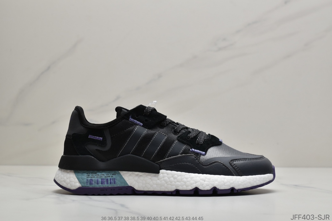 175 公司级阿迪达斯 Adidas Nite Jogger 2020 Boost 3M反光系列 复古休闲百搭运动跑鞋FV1328