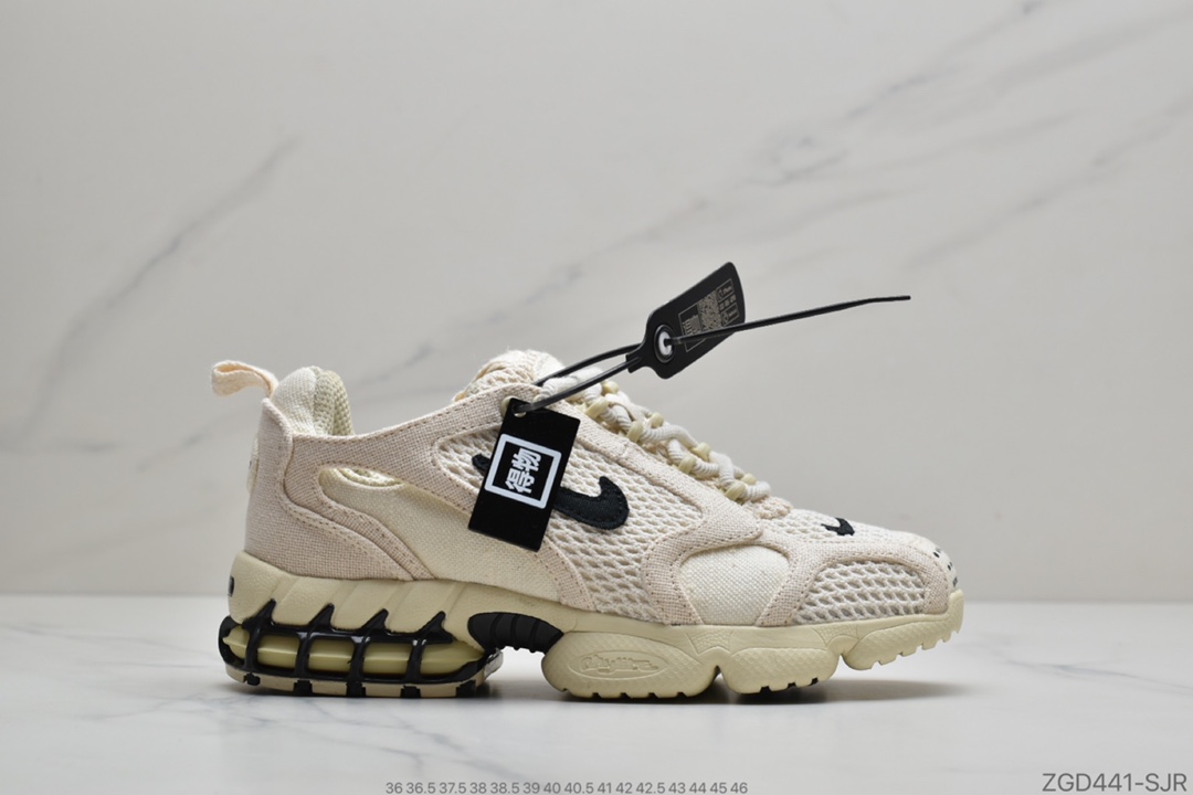 290 公司级得物版本Stussy x Air Zoom Spiridon CG 2 六层组合气垫 复古跑步鞋CQ5486-200