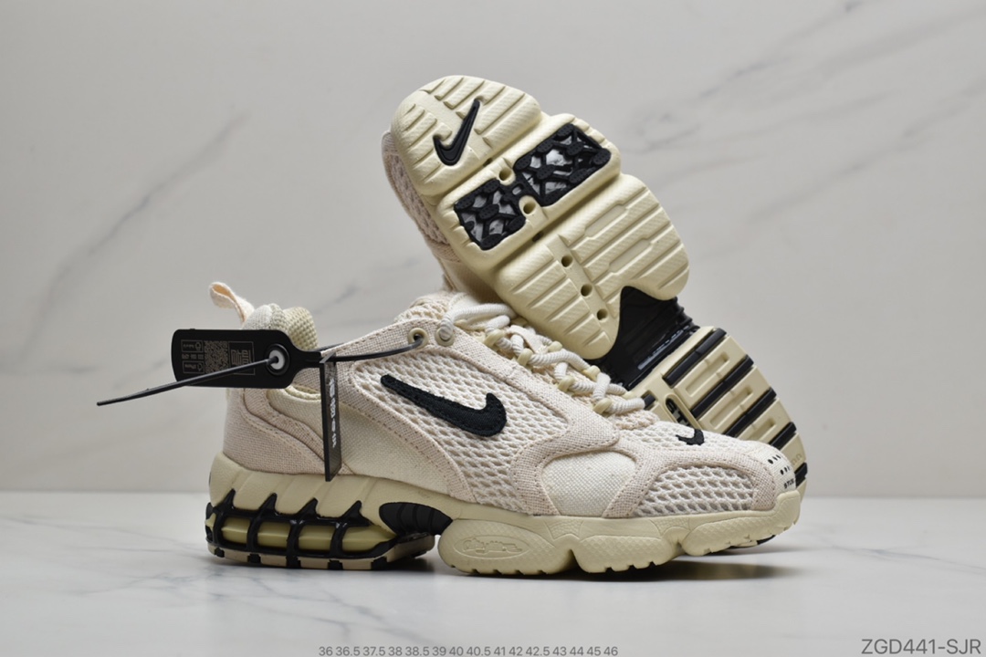 290 公司级得物版本Stussy x Air Zoom Spiridon CG 2 六层组合气垫 复古跑步鞋CQ5486-200