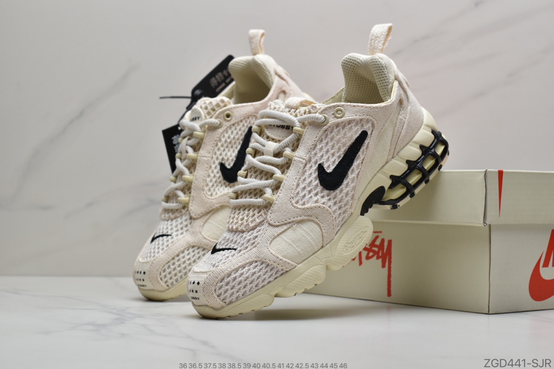 290 公司级得物版本Stussy x Air Zoom Spiridon CG 2 六层组合气垫 复古跑步鞋CQ5486-200
