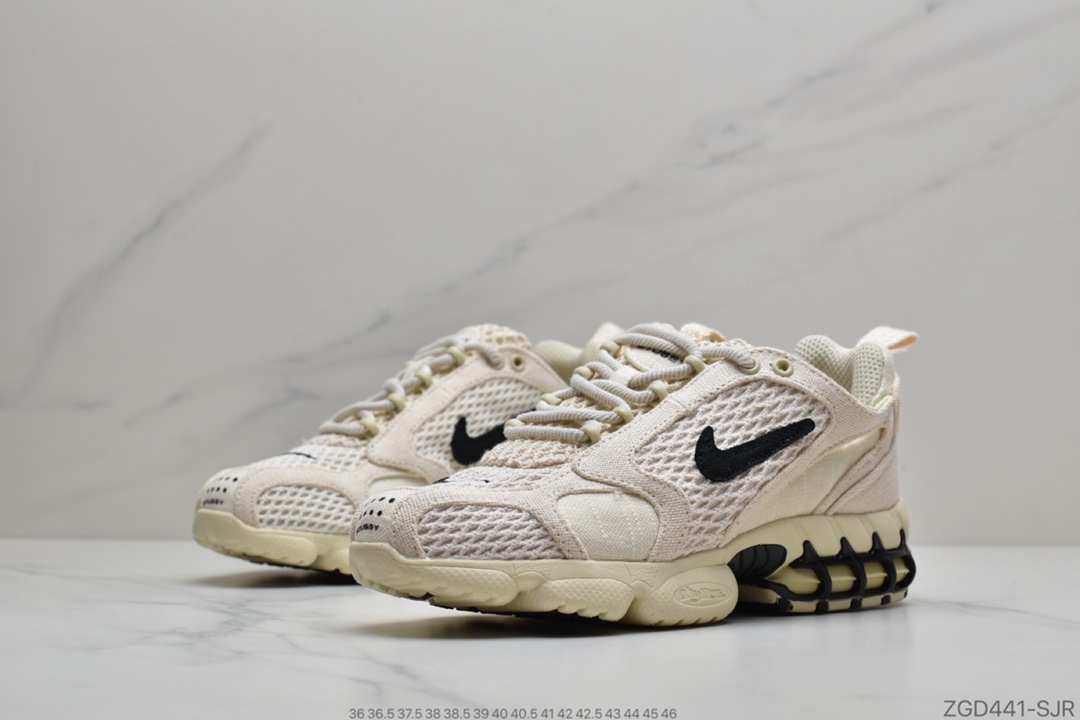 290 公司级得物版本Stussy x Air Zoom Spiridon CG 2 六层组合气垫 复古跑步鞋CQ5486-200