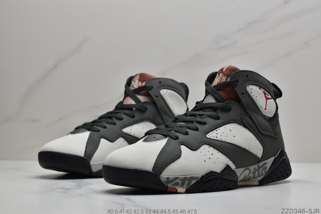 250 公司级Air Jordan 7 Patta AJ7 乔7灰绿涂鸦联名 AT3375-100