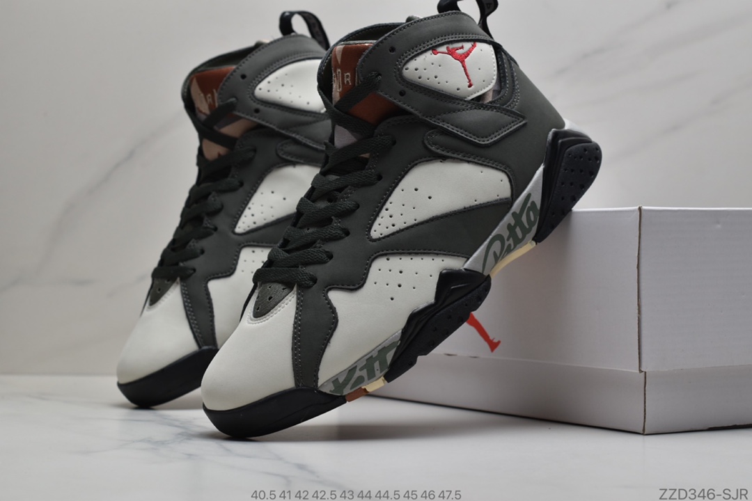 250 公司级Air Jordan 7 Patta AJ7 乔7灰绿涂鸦联名 AT3375-100