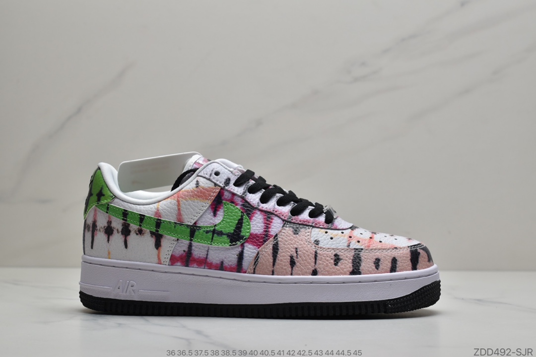 230 公司级新品首发耐克 Nike Air Force 1 Low “Black Tie Dye” 扎染 空军一号低帮百搭休闲运动板鞋CW1267-101