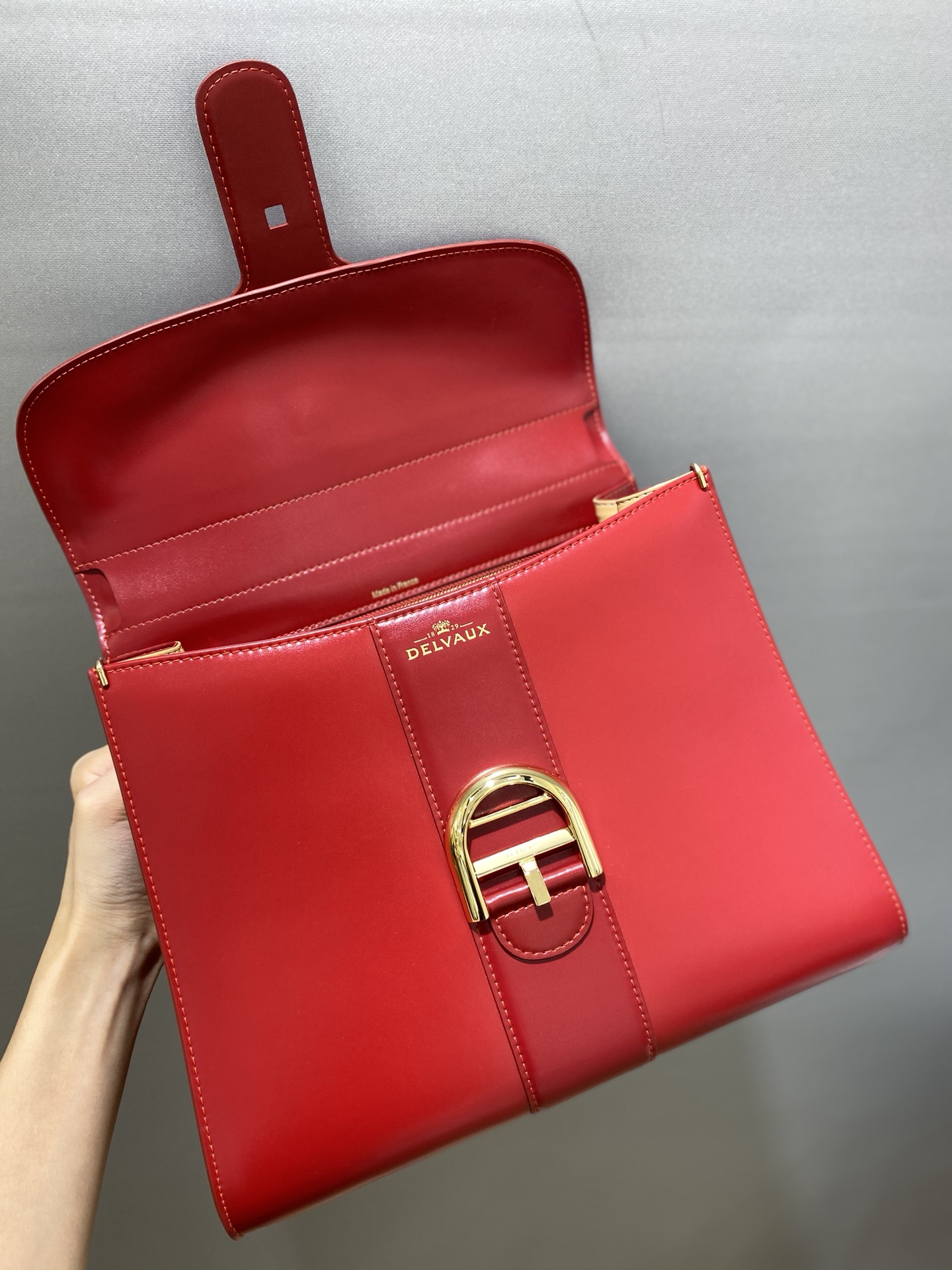 델보 28 cm 인디언 레드 트리콜로르 가방 상세 이미지 6