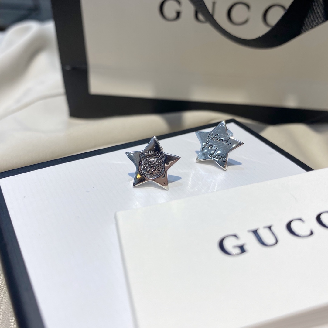 NO:102856,Gucci 925 sterling silver love fearless star cat asymmetry earrings, Gucci stud earrings, gucci stud earrings, gucci, gucci, pure silver19860909Gucci古驰 925纯银爱无畏星星猫咪不对称 耳钉,古驰耳钉,gucci,gucci,pure silver,Jewelry