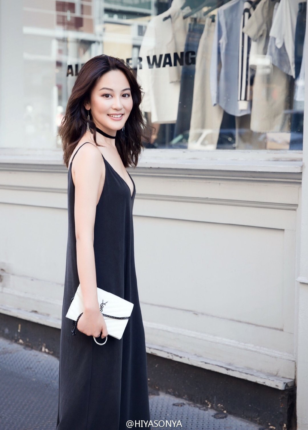 Saint laurent Ysl woc19小号信封包 393953白色黑扣