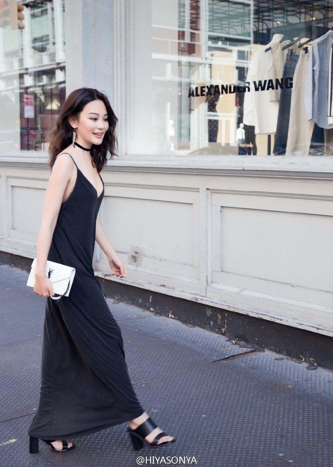 Saint laurent Ysl woc19小号信封包 393953白色黑扣