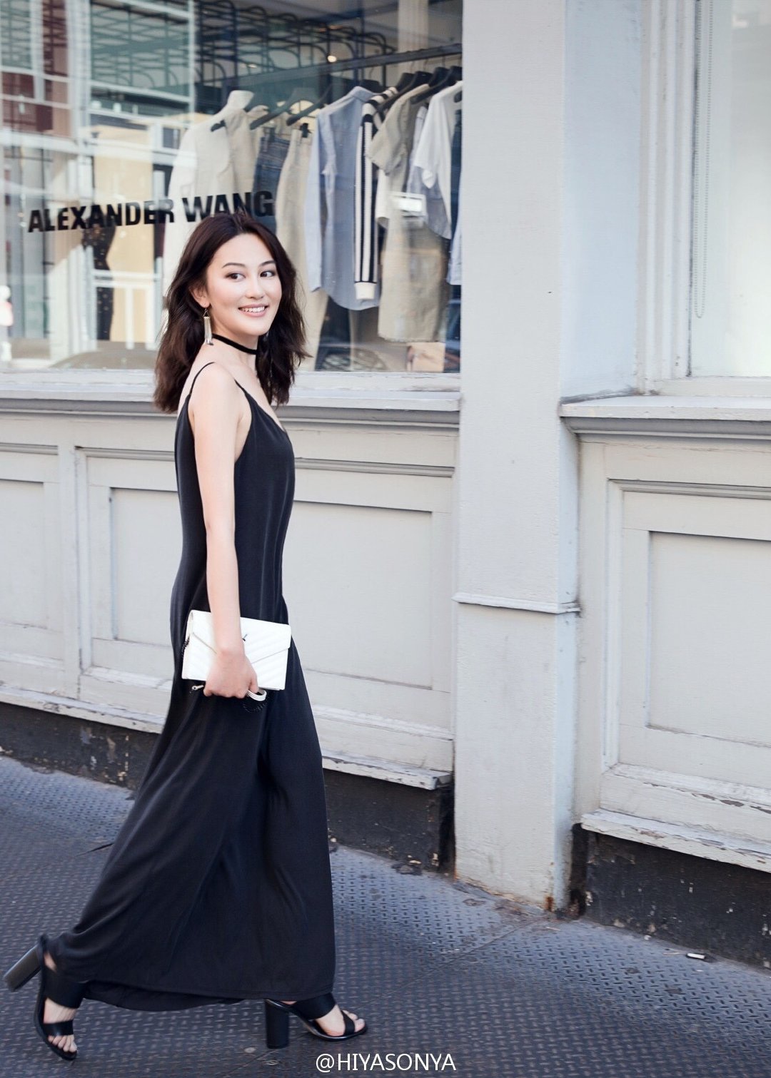 Saint laurent Ysl woc19小号信封包 393953白色黑扣