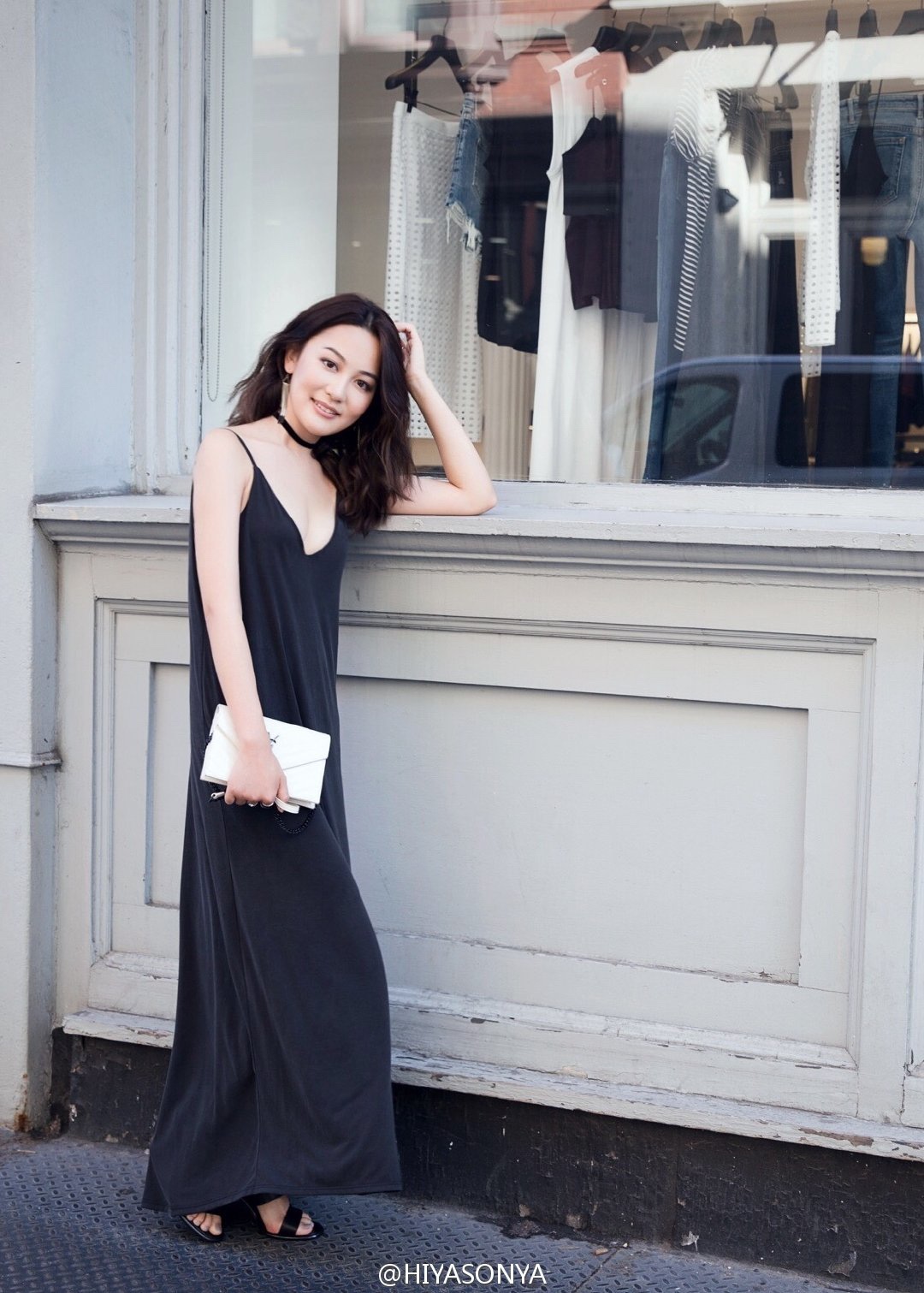 Saint laurent Ysl woc19小号信封包 393953白色黑扣