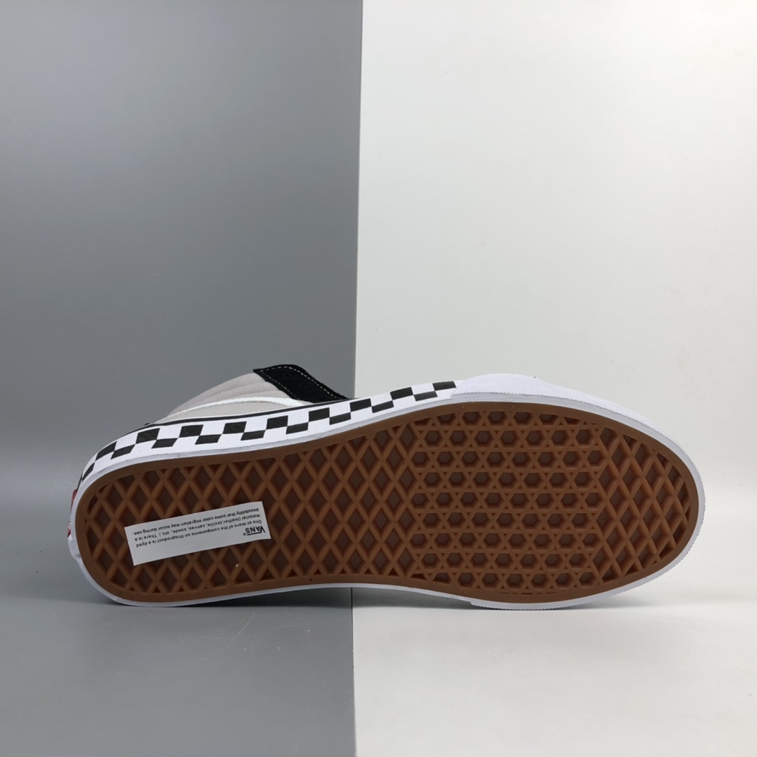 160 Vans ComfyCush Sk8-Hi 时尚款黑灰棋盘底印花底高帮板鞋 VN0A3WMBWI6