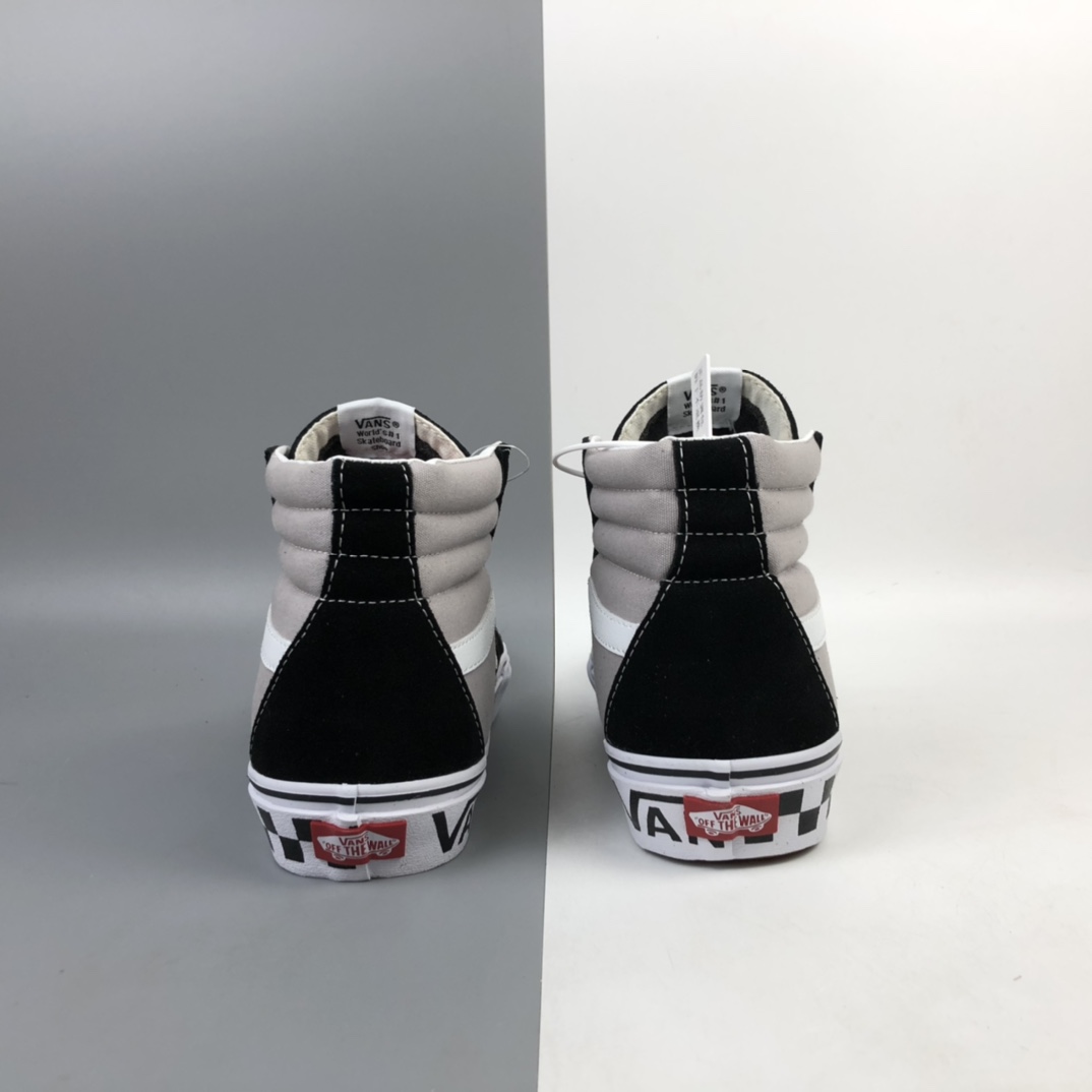 160 Vans ComfyCush Sk8-Hi 时尚款黑灰棋盘底印花底高帮板鞋 VN0A3WMBWI6