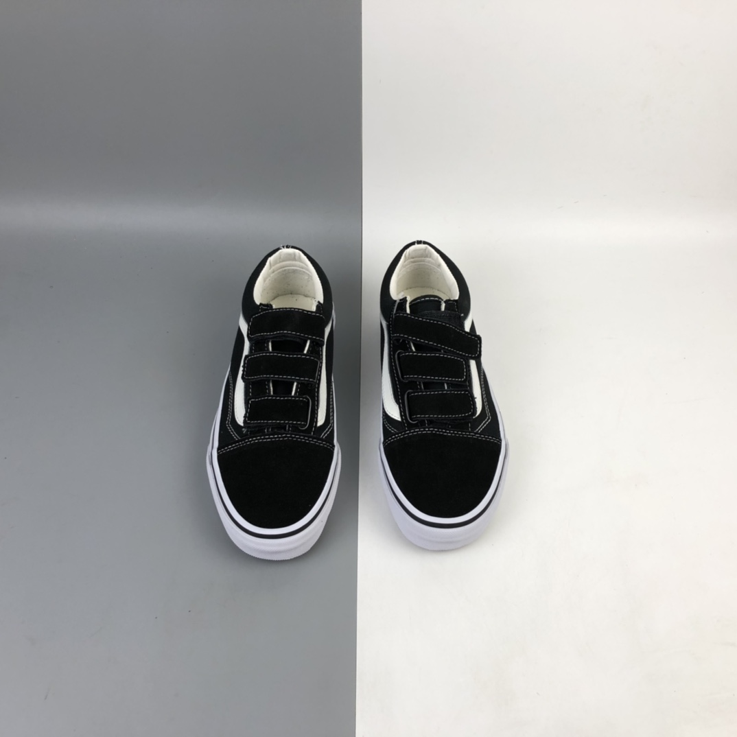 150 Vans Old Skool V 万斯魔术贴系列经典黑低帮板鞋 VN0A3D29OIU