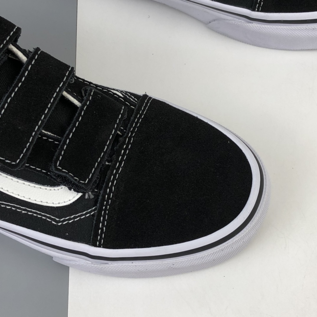 150 Vans Old Skool V 万斯魔术贴系列经典黑低帮板鞋 VN0A3D29OIU