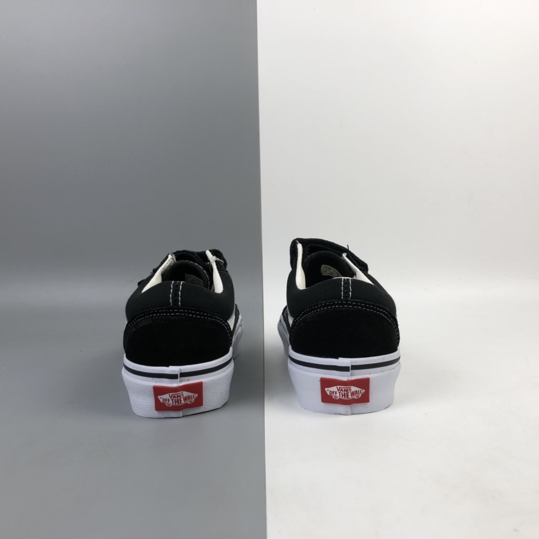 150 Vans Old Skool V 万斯魔术贴系列经典黑低帮板鞋 VN0A3D29OIU